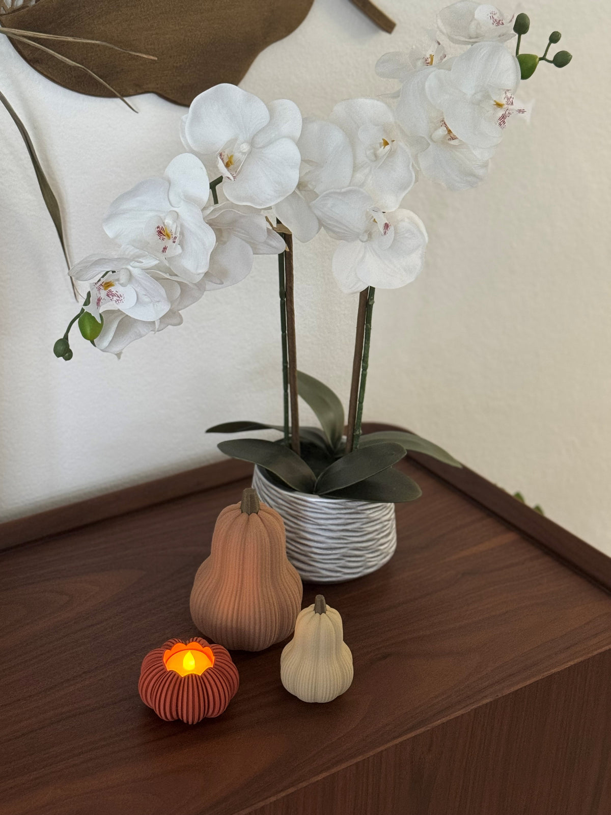 Set de 2 Calabazas Butternut Decorativas de Otoño | Aura By W