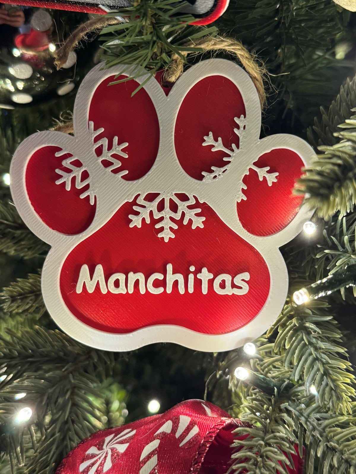 Huellita Navideña Personalizada | Ornamento para Mascotas