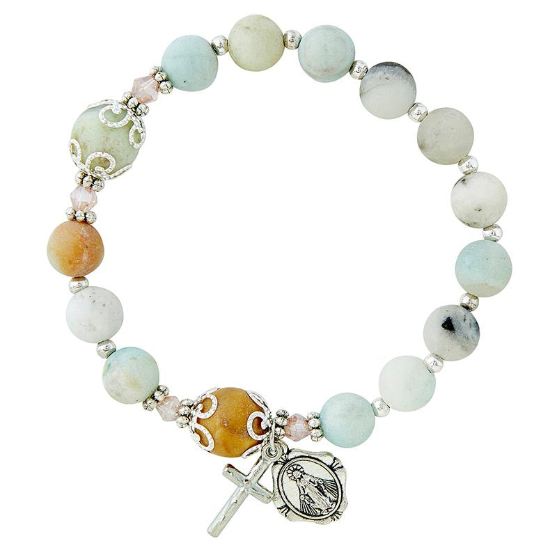 Pulsera Rosario de Piedra Natural — Gracia y Protección