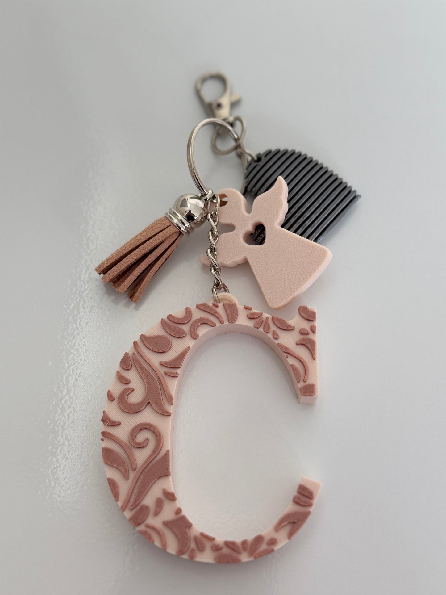 Llavero Personalizado - Inicial + Ángel + Corazón