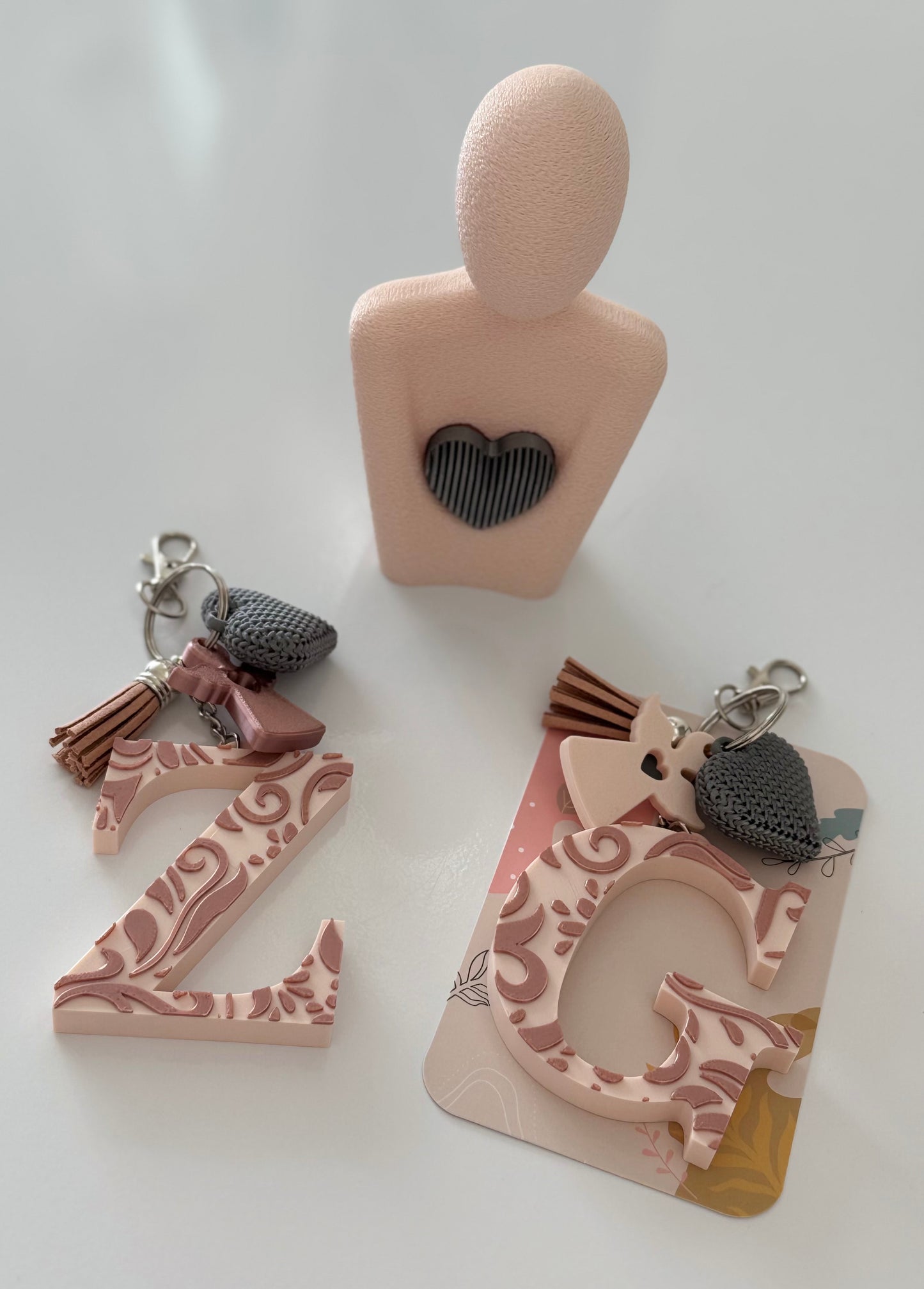 Llavero Personalizado - Inicial + Ángel + Corazón