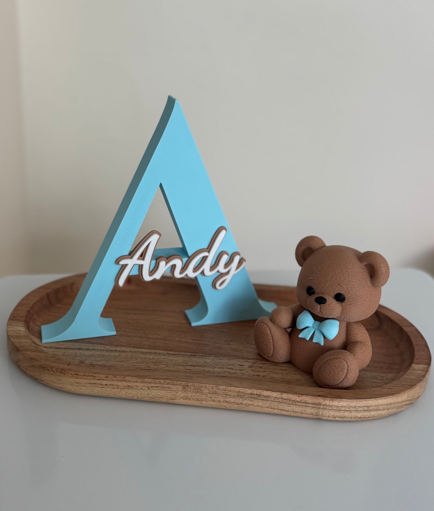 Set Personalizado • Inicial + Nombre + Figura Decorativa (Modelo Andy)