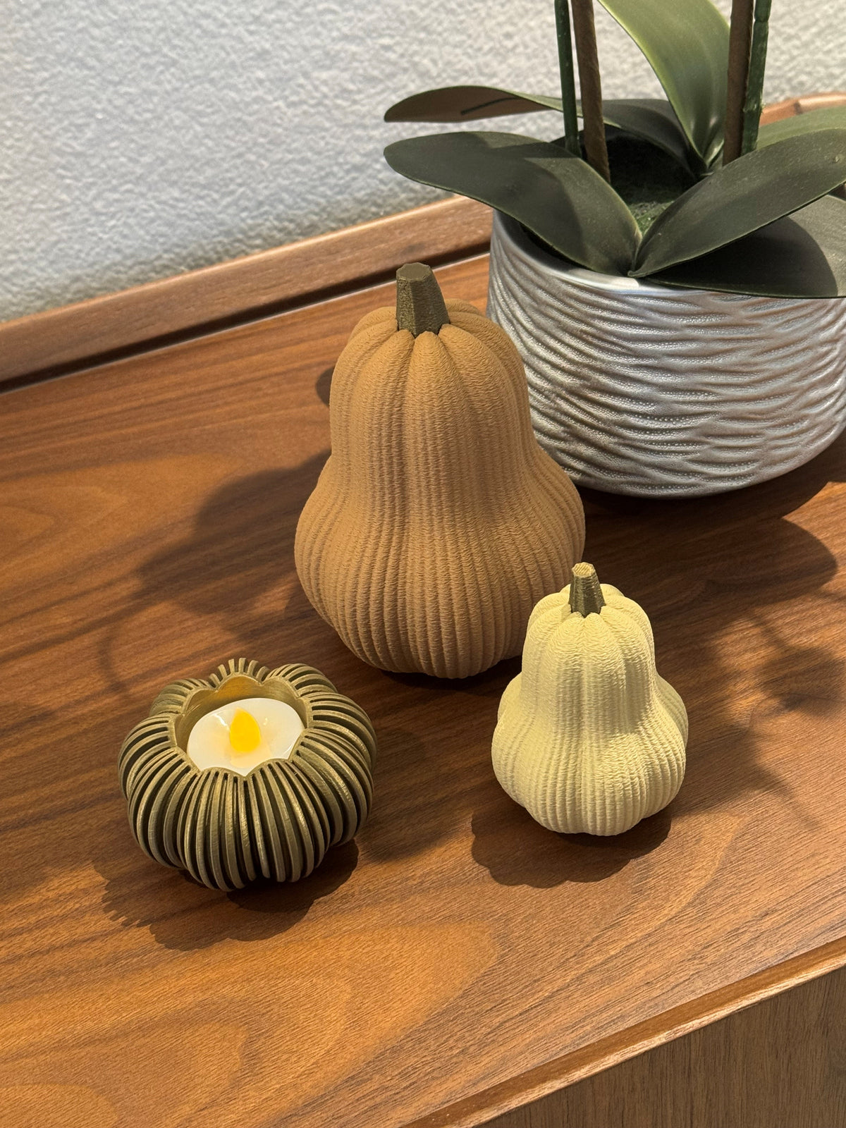 Set de 2 Calabazas Butternut Decorativas de Otoño | Aura By W