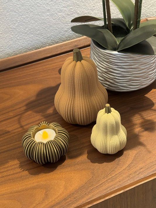 Set de 2 Calabazas Butternut Decorativas de Otoño | Aura By W