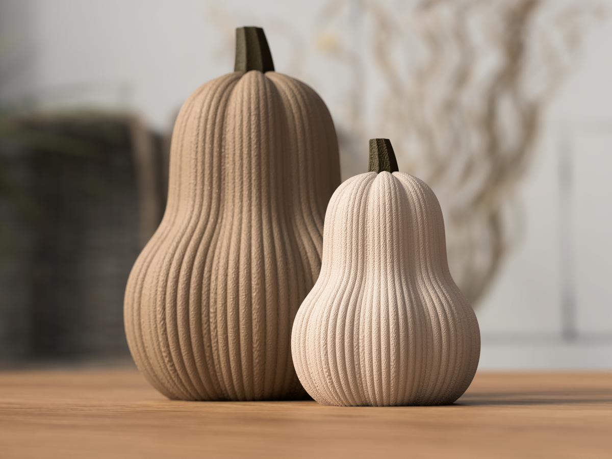 Set de 2 Calabazas Butternut Decorativas de Otoño | Aura By W