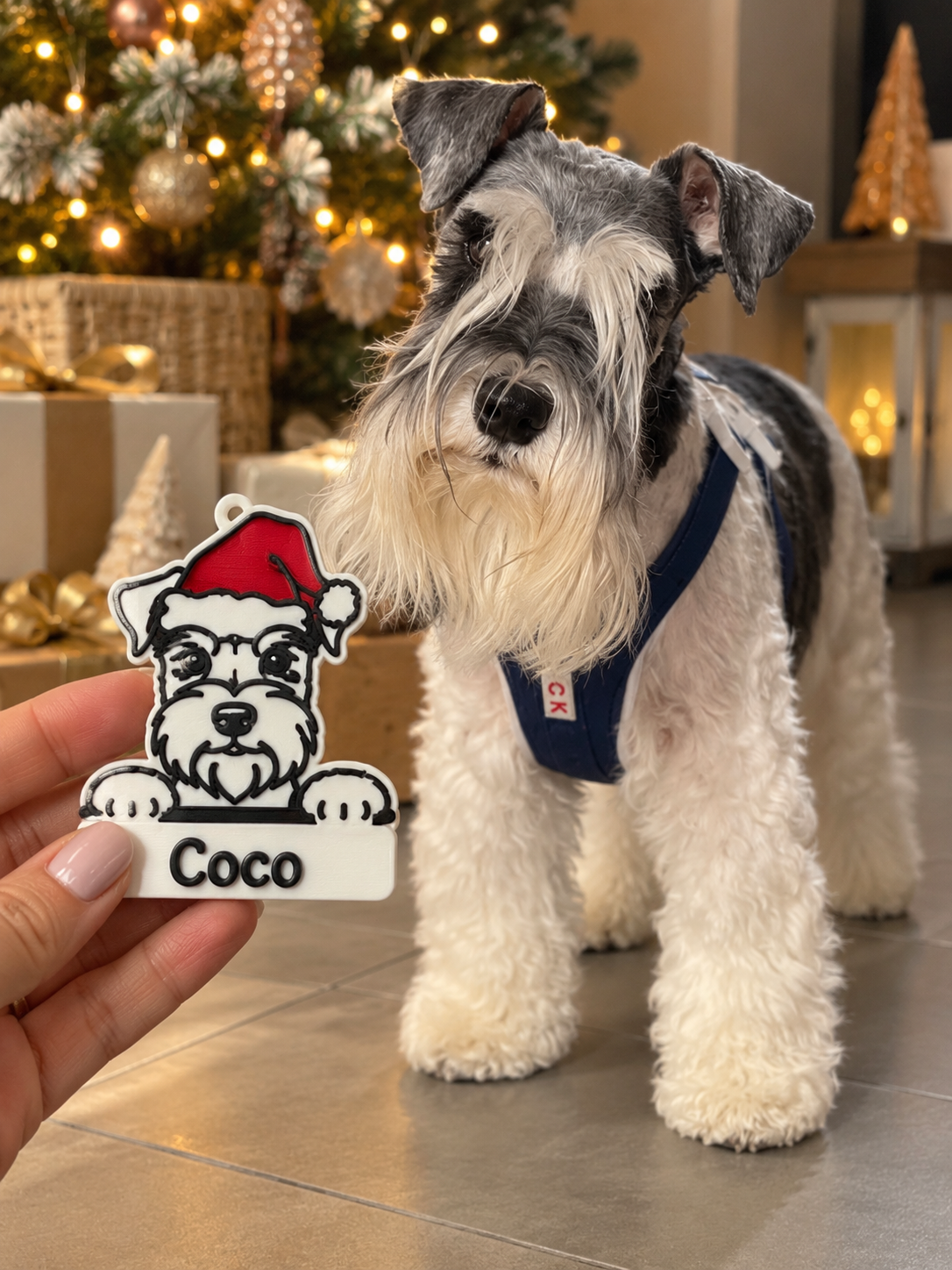 Ornamento Navideño Personalizado con Rostro de Mascota