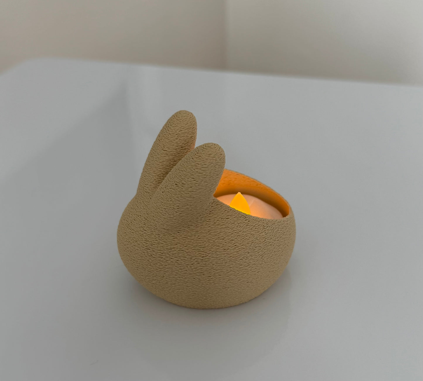 Portavelas en forma de conejo