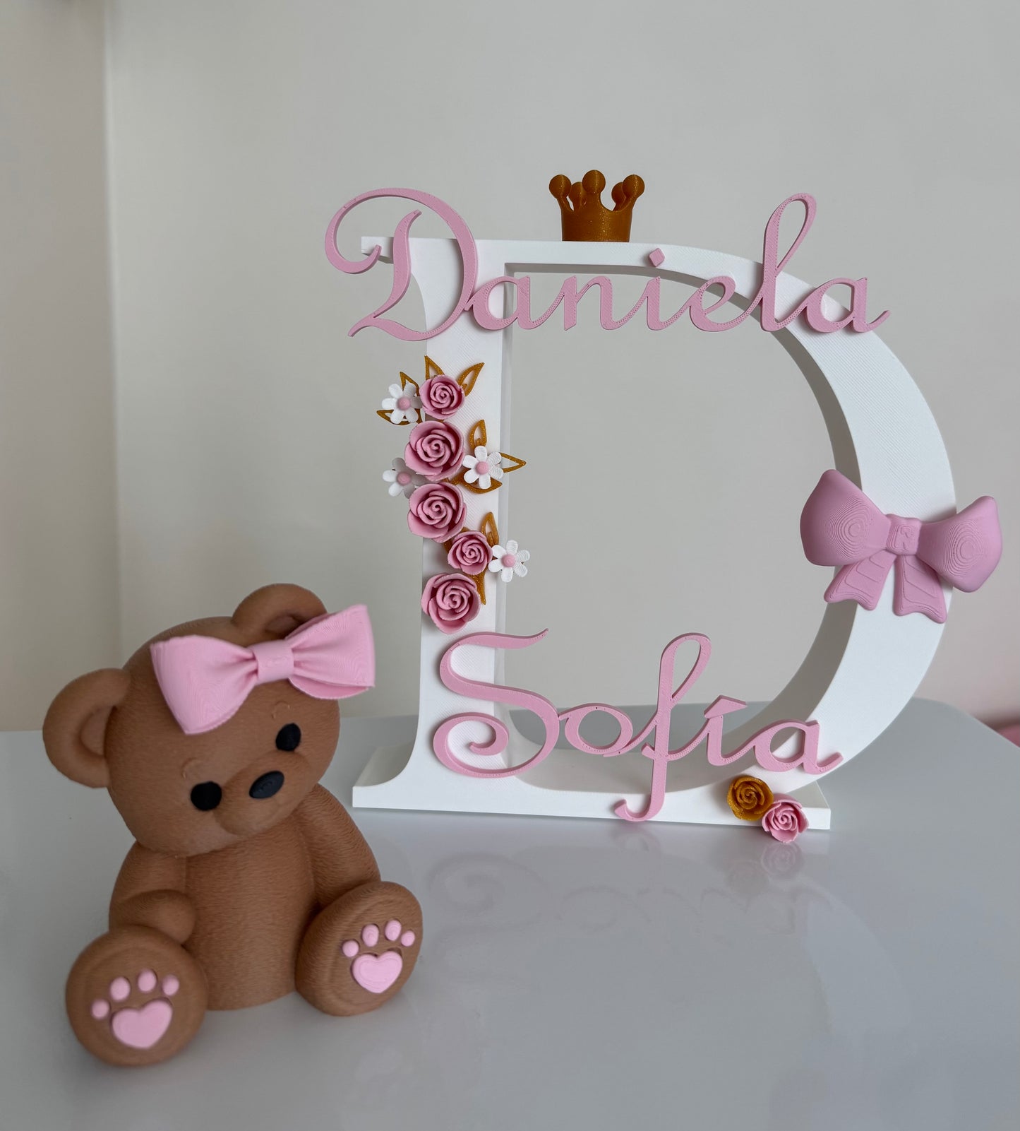 Set Personalizado • Inicial + Nombre + Figura Decorativa (Modelo Daniela Sofía)