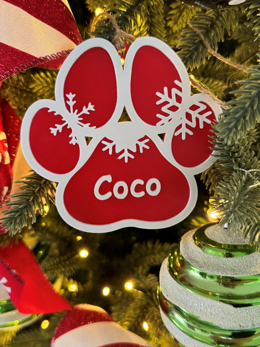 Huellita Navideña Personalizada | Ornamento para Mascotas