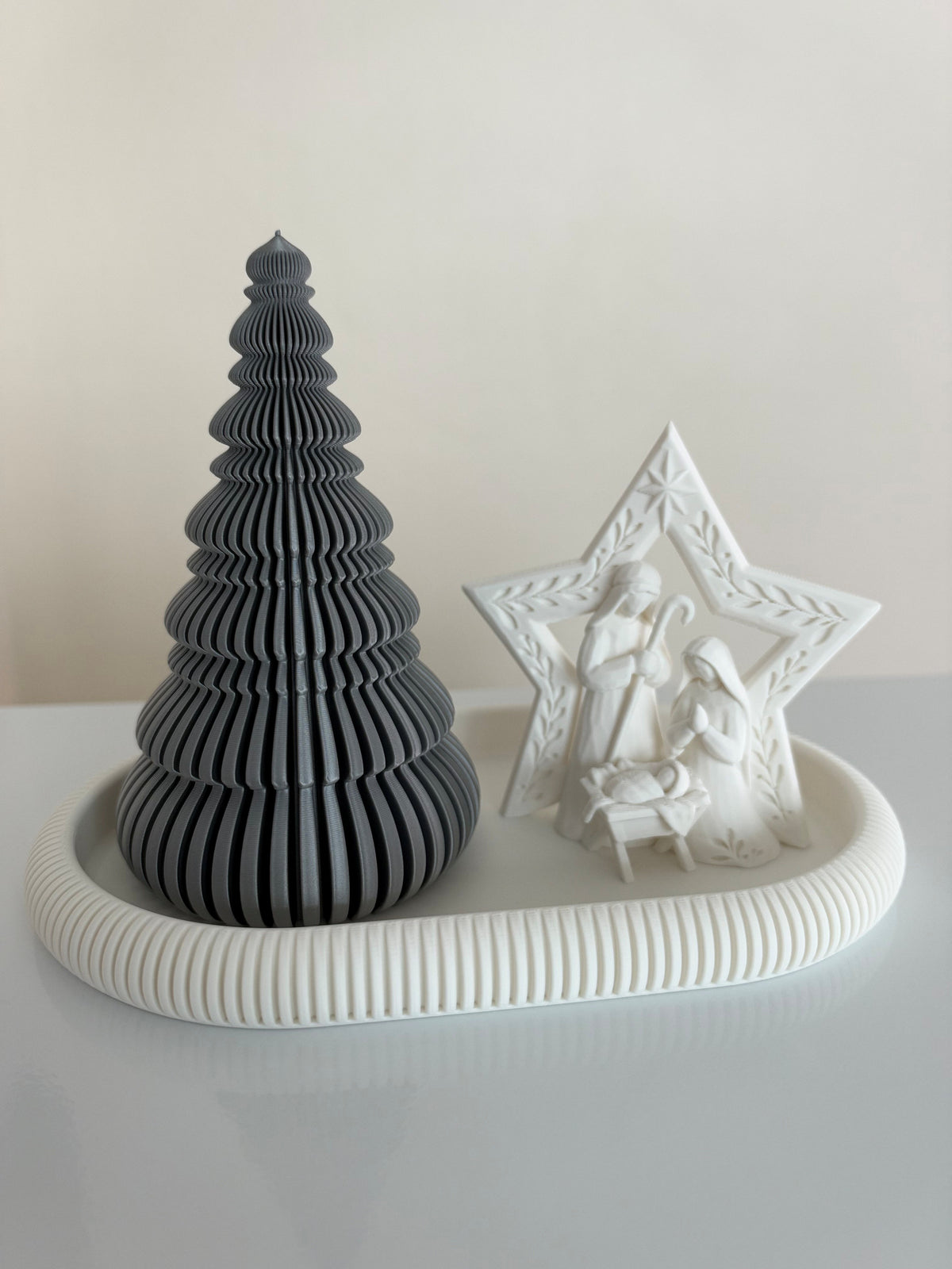 Set Navideño Japandi – Nacimiento, Arbolito y Bandeja