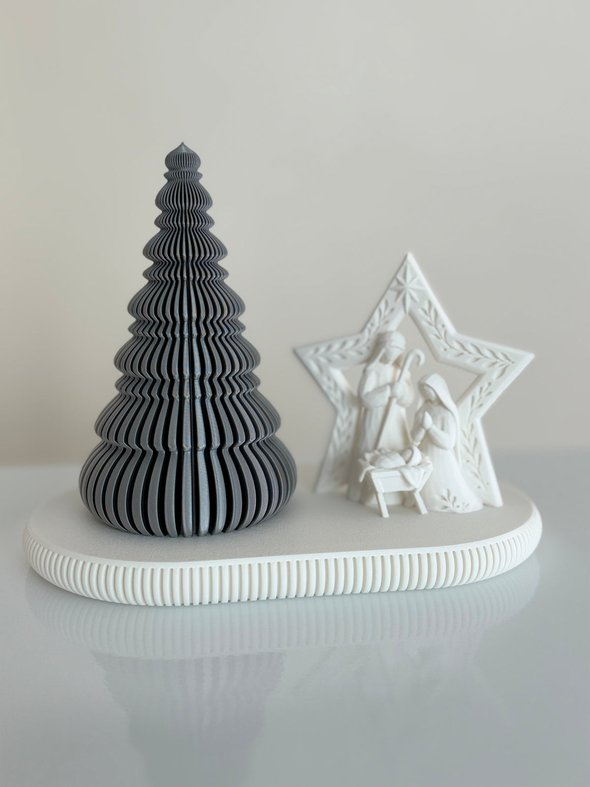 Set Navideño Japandi – Nacimiento, Arbolito y Bandeja